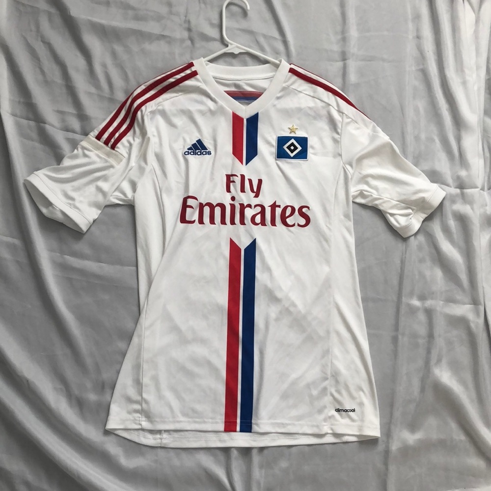 white HSV soccer jersey